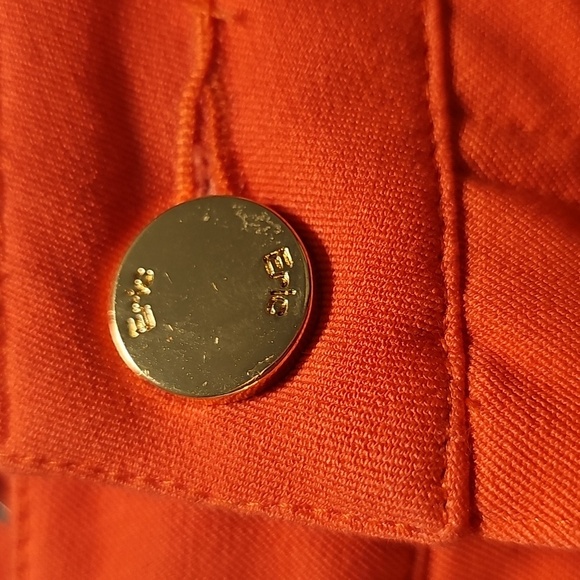 Vibrant Orange Cropped Jeans for Women - Picture 7 of 13